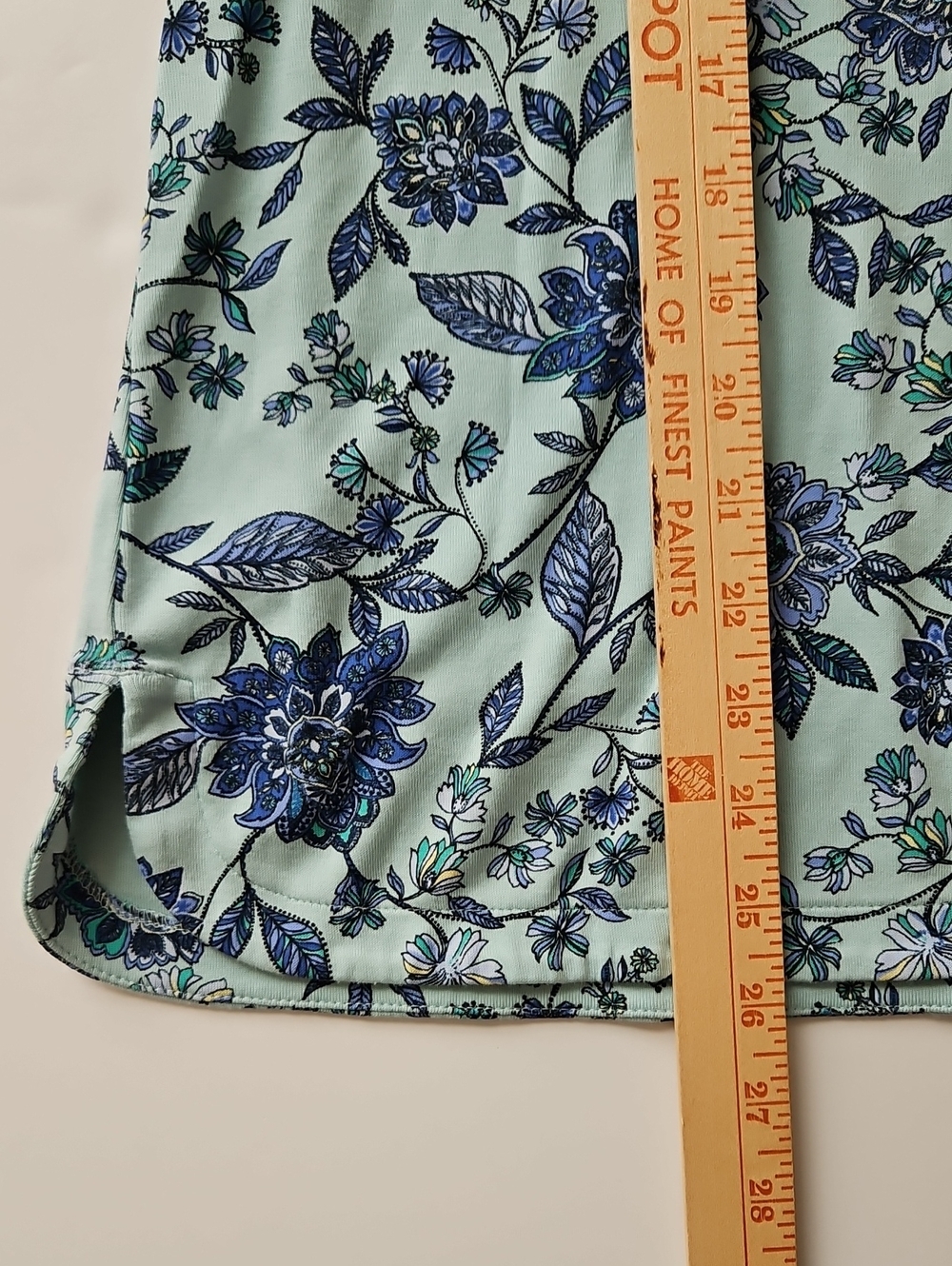 J Jill 100% Pima Cotton 3/4 Sleeve Tunic Top Blue Floral Cottage LG Feminine - Picture 9 of 9
